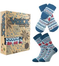 azurová teplé ponožky + pletené palčáky = zimní SET