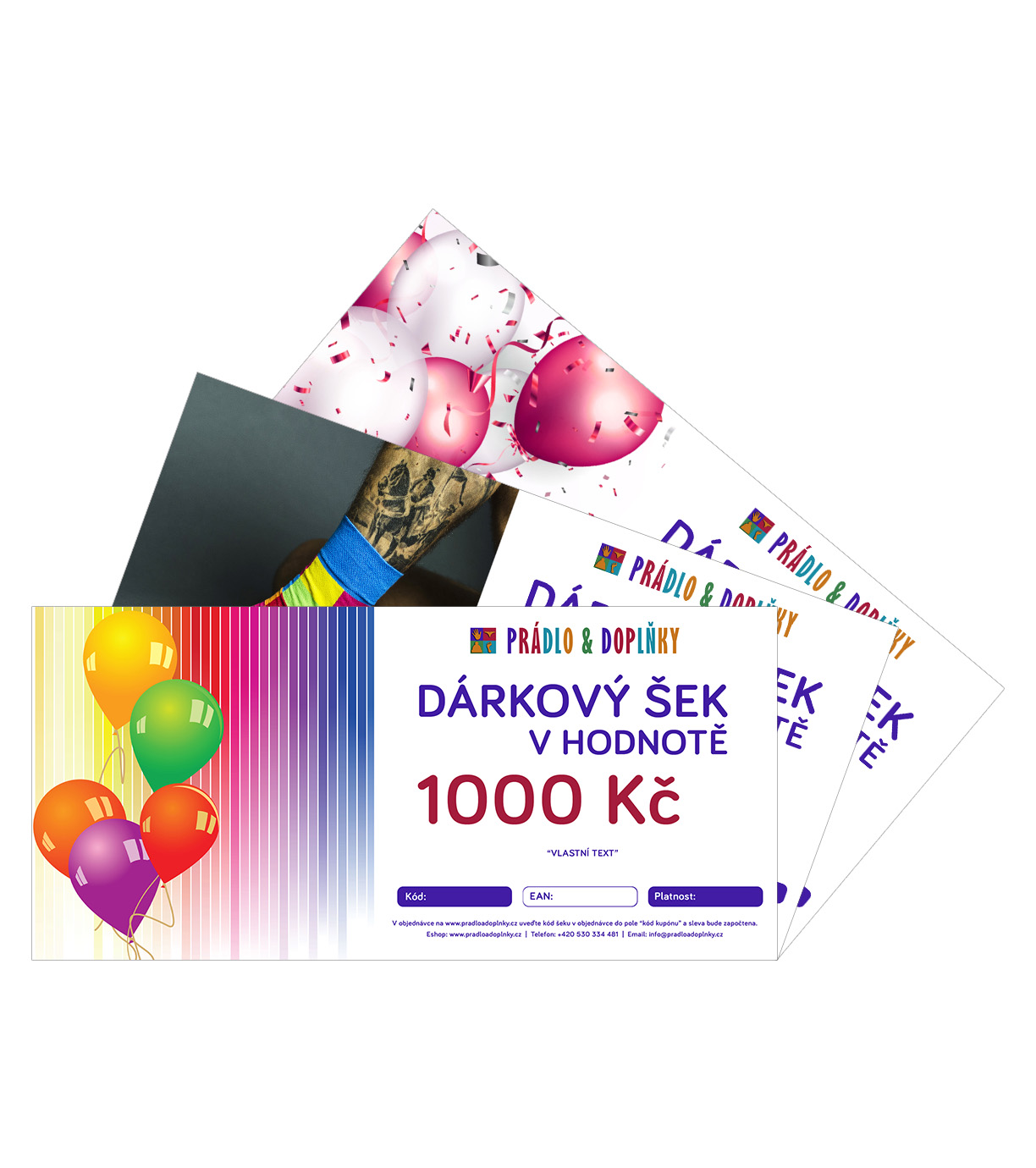 Dárkový šek - motiv NAROZENINY