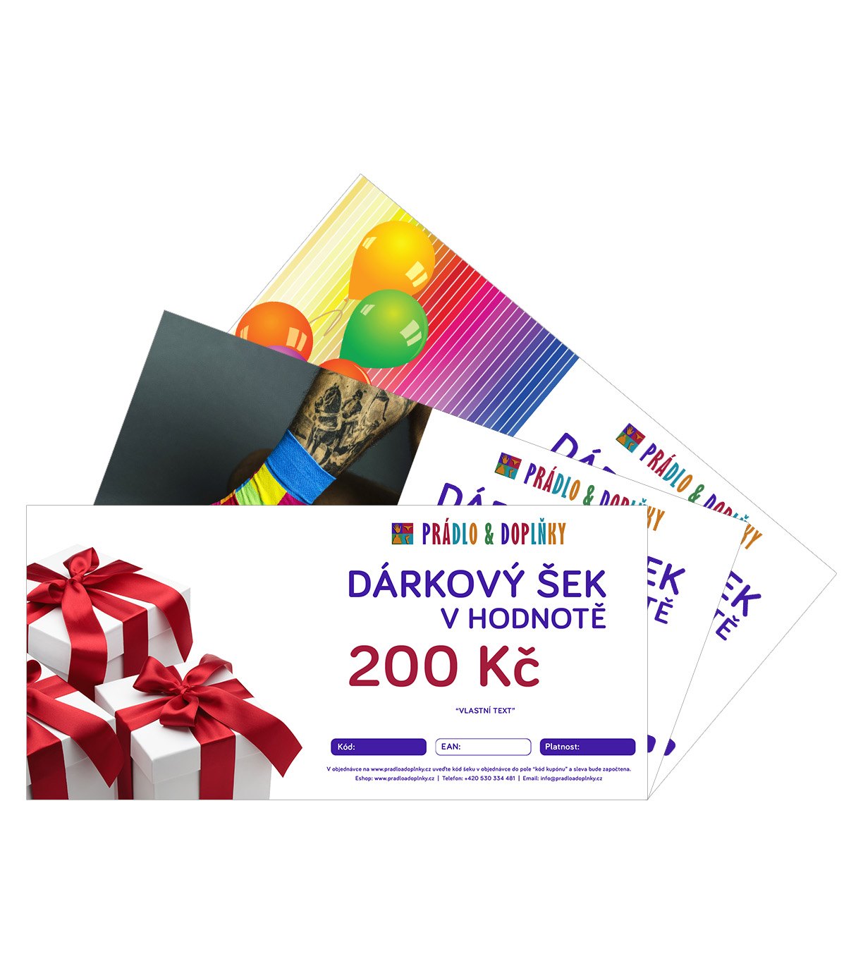 Dárkový šek - motiv NAROZENINY