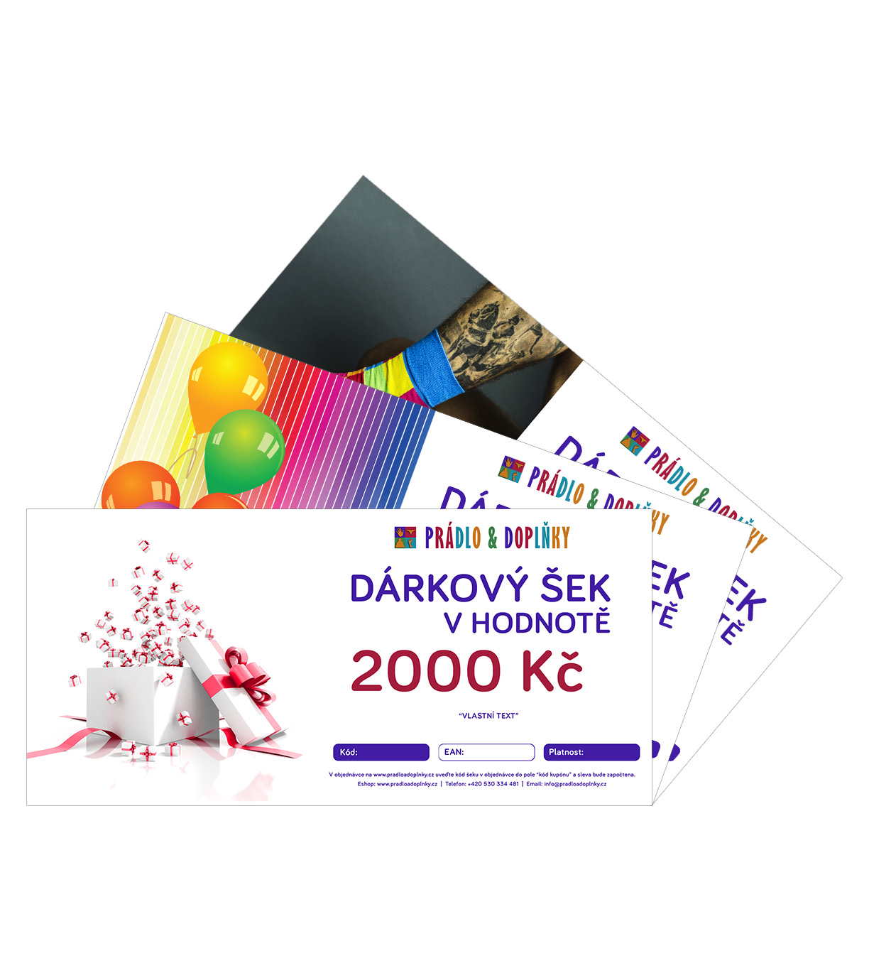 Dárkový šek - motiv NAROZENINY