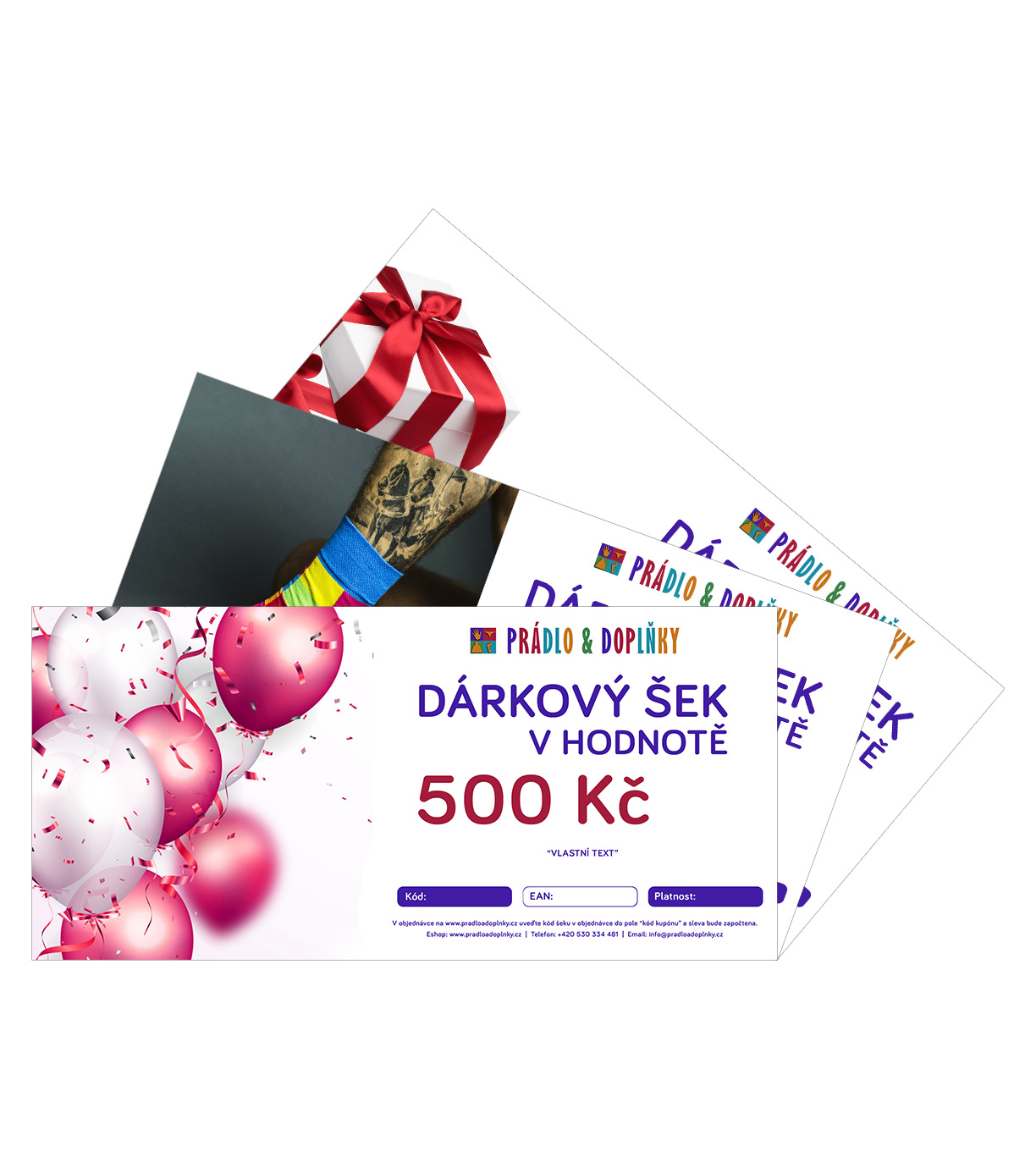 Dárkový šek - motiv NAROZENINY