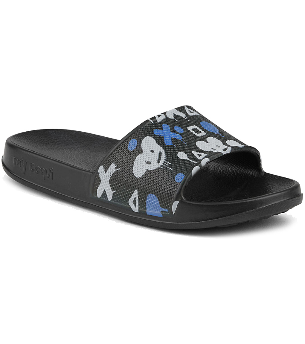 Coqui Tora Dětské pantofle 7083 Black/Mid. grey mouse 28/29