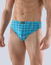 Pánské slipy s úzkým bokem 70055P GINA tm. tyrkysová - tm. šedá