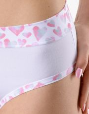 Dámské bokové kalhotky se širokým bokem 16184P GINA Bílá-cukrová
