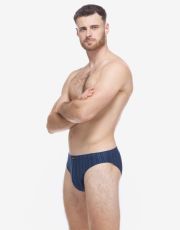 Pánské slipy s úzkým bokem 70074P GINA Lékořice-sv. modrá