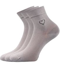 Dámské ponožky s volným lemem - 3 páry Filiona Lonka světle šedá