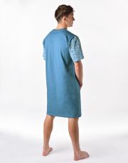 Pánská noční košile 79202P GINA měsíc-dunaj