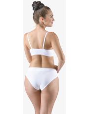 Dámské bokové kalhotky se širokým bokem 16175P GINA bílá-purpurová