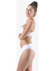 Dámské bokové kalhotky se širokým bokem 16175P GINA bílá-purpurová