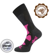 Unisex froté ponožky Etrex VoXX® černo-růžová