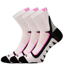 Unisex sportovní ponožky - 3 páry Kryptox Voxx bílá/růžová