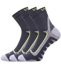 Unisex sportovní ponožky - 3 páry Kryptox Voxx tmavě šedá/žlutá