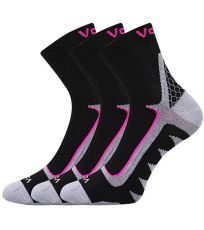 Unisex sportovní ponožky - 3 páry Kryptox Voxx černá/magenta