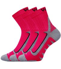 Unisex sportovní ponožky - 3 páry Kryptox Voxx magenta/šedá