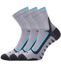 Unisex sportovní ponožky - 3 páry Kryptox Voxx šedá/tyrkys