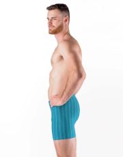 Pánské boxerky s delší nohavičkou 74167P GINA petrolejová sv. tyrkysová