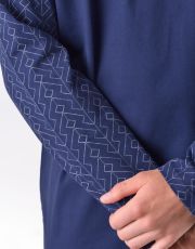 Pánská noční košile s dlouhým rukávem 79203P GINA Lékořice-bílá