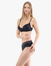 Dámské klasické kalhotky 10293P GINA Černá-bordo