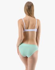 Dámské bokové kalhotky se širokým bokem 16181P GINA agua-bílá