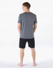 Pánské krátké pyžamo 79204P GINA tm. šedá-černá