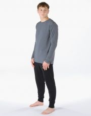 Pánské dlouhé pyžamo 79207P GINA tm. šedá-černá