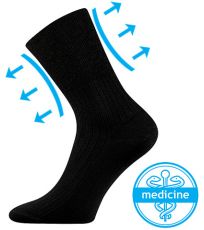 Unisex zdravotní ponožky - 3 páry Zdrav Boma černá
