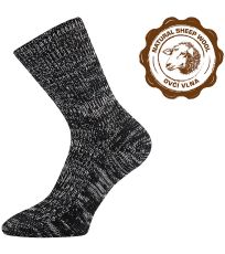 Unisex ponožky zimní s volným lemem Říp Boma černá melé