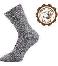 Unisex ponožky zimní s volným lemem Říp Boma šedá melé