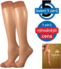 Silonové podkolenky - 5 párů NYLON 20 DEN Lady B opal