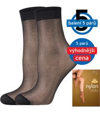 Silonové ponožky - 6 x 5 párů NYLON 20 DEN Lady B nero