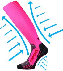 Unisex kompresní podkolenky Flex VoXX® neon růžová
