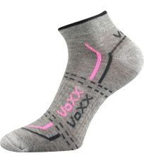 Unisex sportovní ponožky - 3 páry Rex 11 Voxx světle šedá/růžová