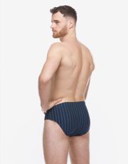 Pánské slipy se širším bokem 71135P GINA Lékořice-sv. modrá