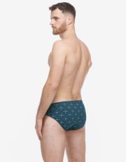 Pánské slipy se širším bokem 71139P GINA Petrolejová-aqua