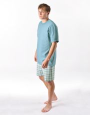 Pánské krátké pyžamo 79188P GINA měsíc - aqua