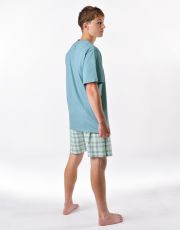 Pánské krátké pyžamo 79188P GINA měsíc - aqua