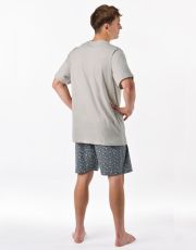 Pánské krátké pyžamo 79190P GINA sv.šedá-tm.šedá