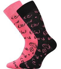 vzor KP 
	1 pár (růžová + černá ponožka)
