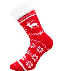 Unisex ponožky vlněné Norway Boma červená