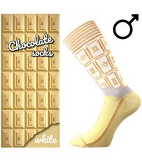 Unisex trendy ponožky Chocolate Lonka WHITE pánské