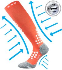 Unisex kompresní podkolenky Marathon VoXX® lososová