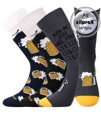 mix IIIIII - 6 
	"trendy" obrázek: pivo, barva: tmavě modrá, černá, tmavě šedá materiálové složení: 80% bavlna, 15% polyamid, 5% elastan
