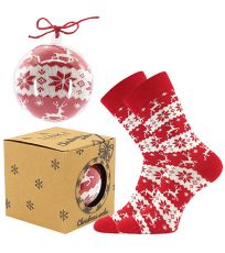 Unisex ponožky s vánočním motivem Elfi Lonka červená